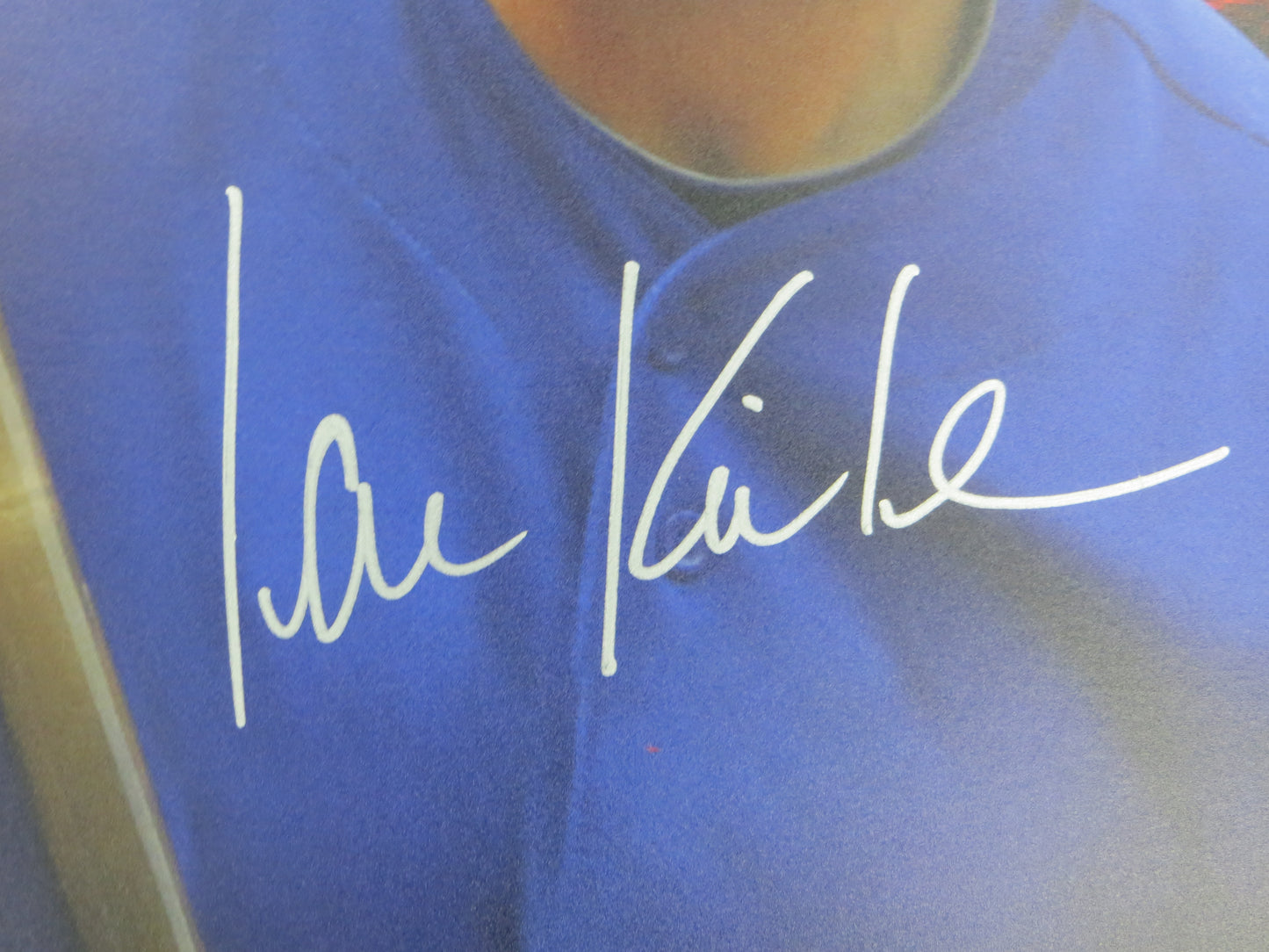 IAN KINSLER TEXAS RANGERS SIGNED 24x36 Dallas Card Show FOAM BOARD BAS COA