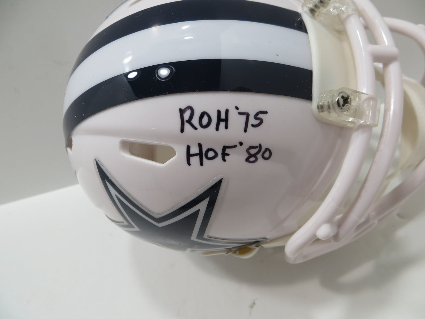 BOB LILLY SIGNED DALLAS COWBOYS RIDDELL MINI Alt HELMET w/2 INSCs JSA COA