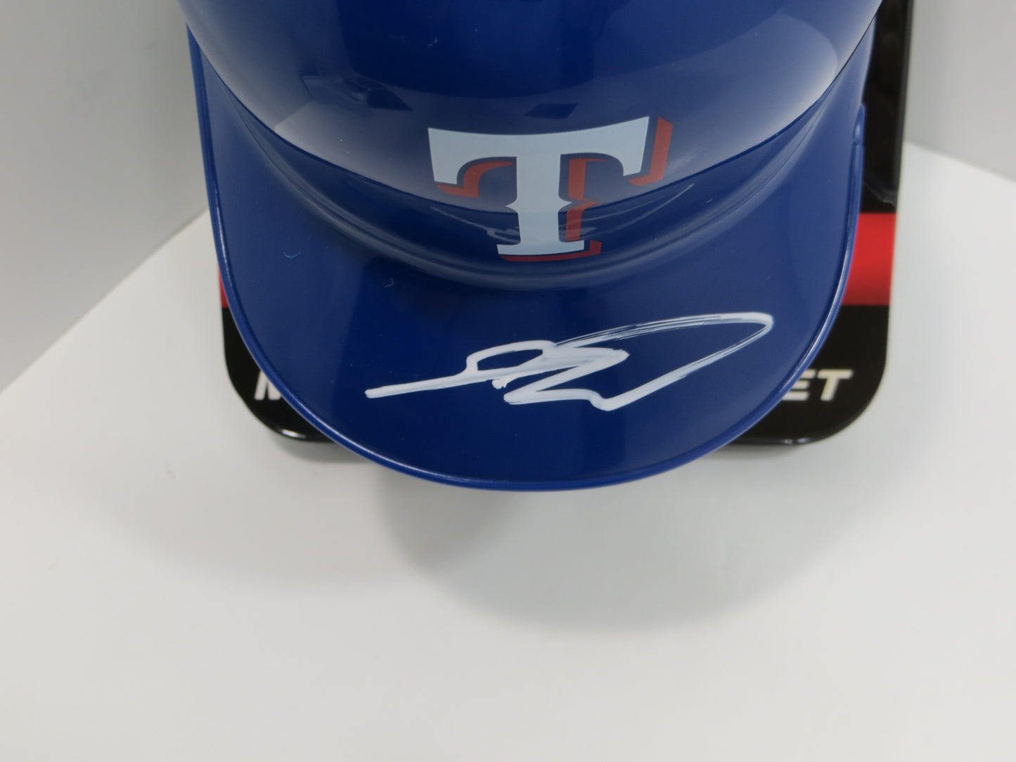 SEBASTIAN WALCOTT SIGNED TEXAS RANGERS MINI RAWLINGS BATTING HELMET BAS
