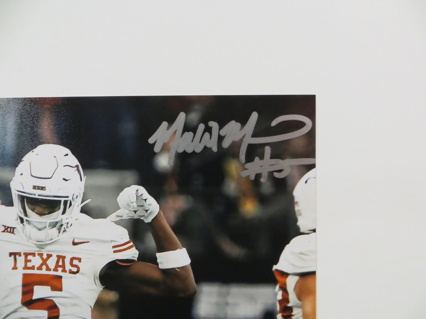 MALIK MUHAMMAD Texas Longhorns White Jersey SIGNED 8x10 PHOTO BAS COA