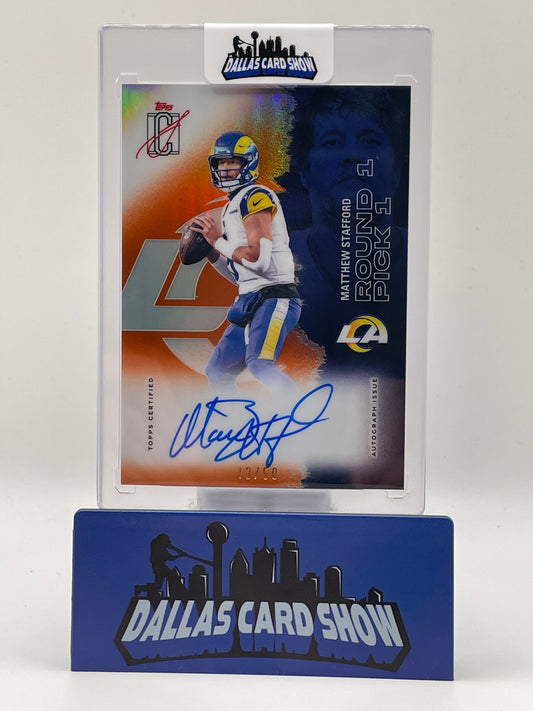 2025 Topps Signature Class #32 Matthew Stafford Orange On-Card Auto /50