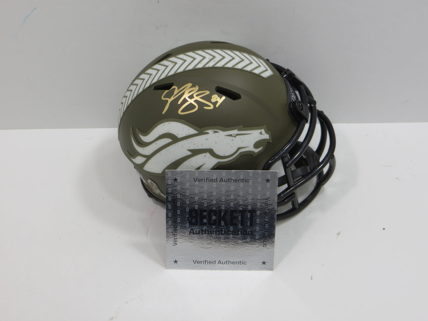 CHAMP BAILEY DENVER BRONCOS SIGNED Mini Helmet Georgia Bulldogs JSA COA