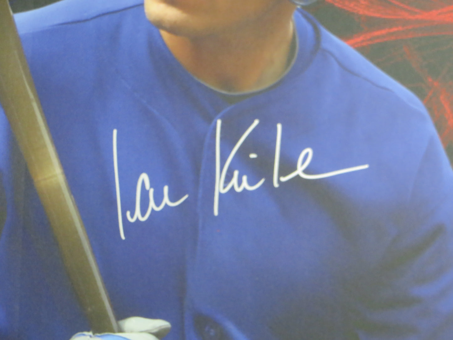 IAN KINSLER TEXAS RANGERS SIGNED 24x36 Dallas Card Show FOAM BOARD BAS COA 2