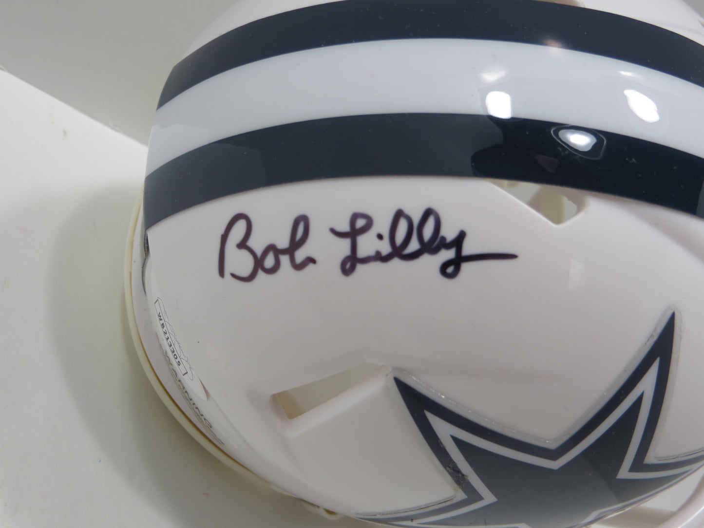 BOB LILLY SIGNED DALLAS COWBOYS RIDDELL MINI Alt HELMET w/2 INSCs JSA COA