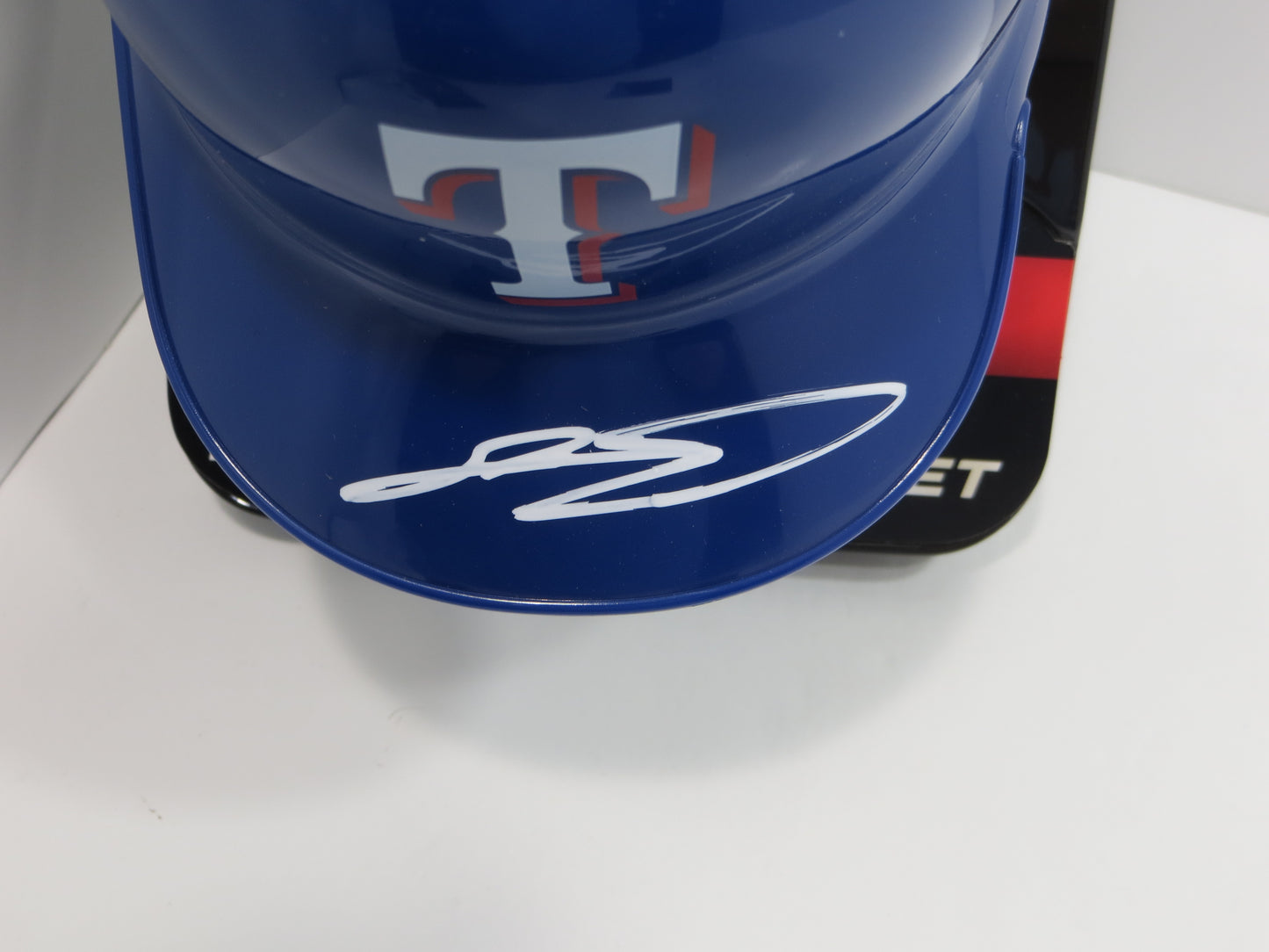 SEBASTIAN WALCOTT SIGNED TEXAS RANGERS MINI RAWLINGS BATTING HELMET BAS
