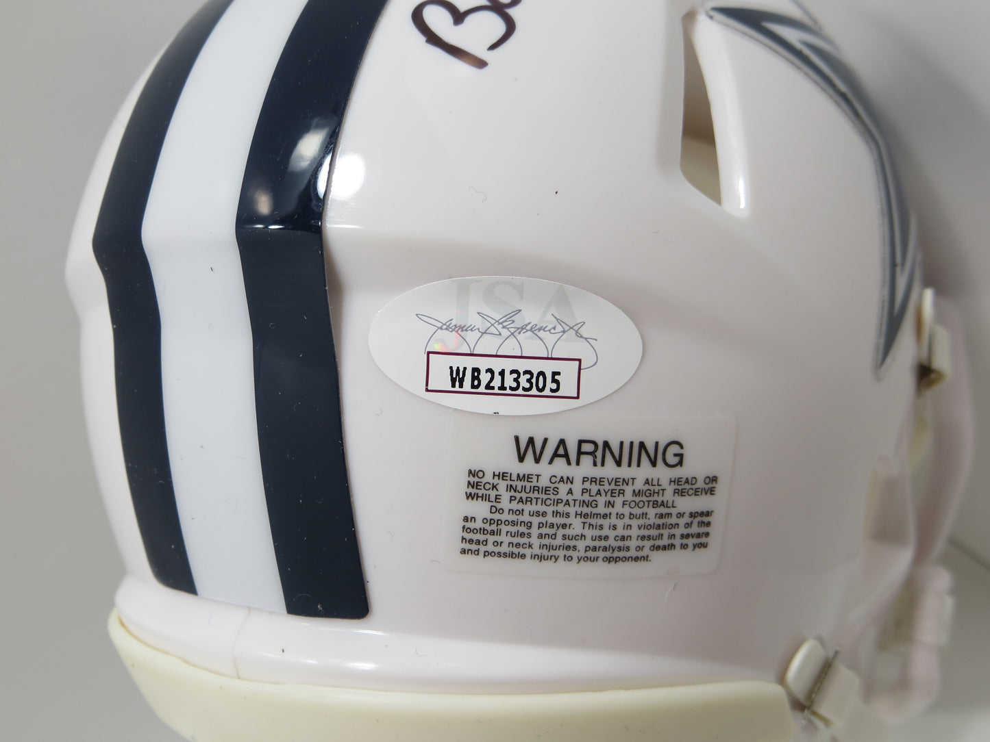 BOB LILLY SIGNED DALLAS COWBOYS RIDDELL MINI Alt HELMET w/2 INSCs JSA COA