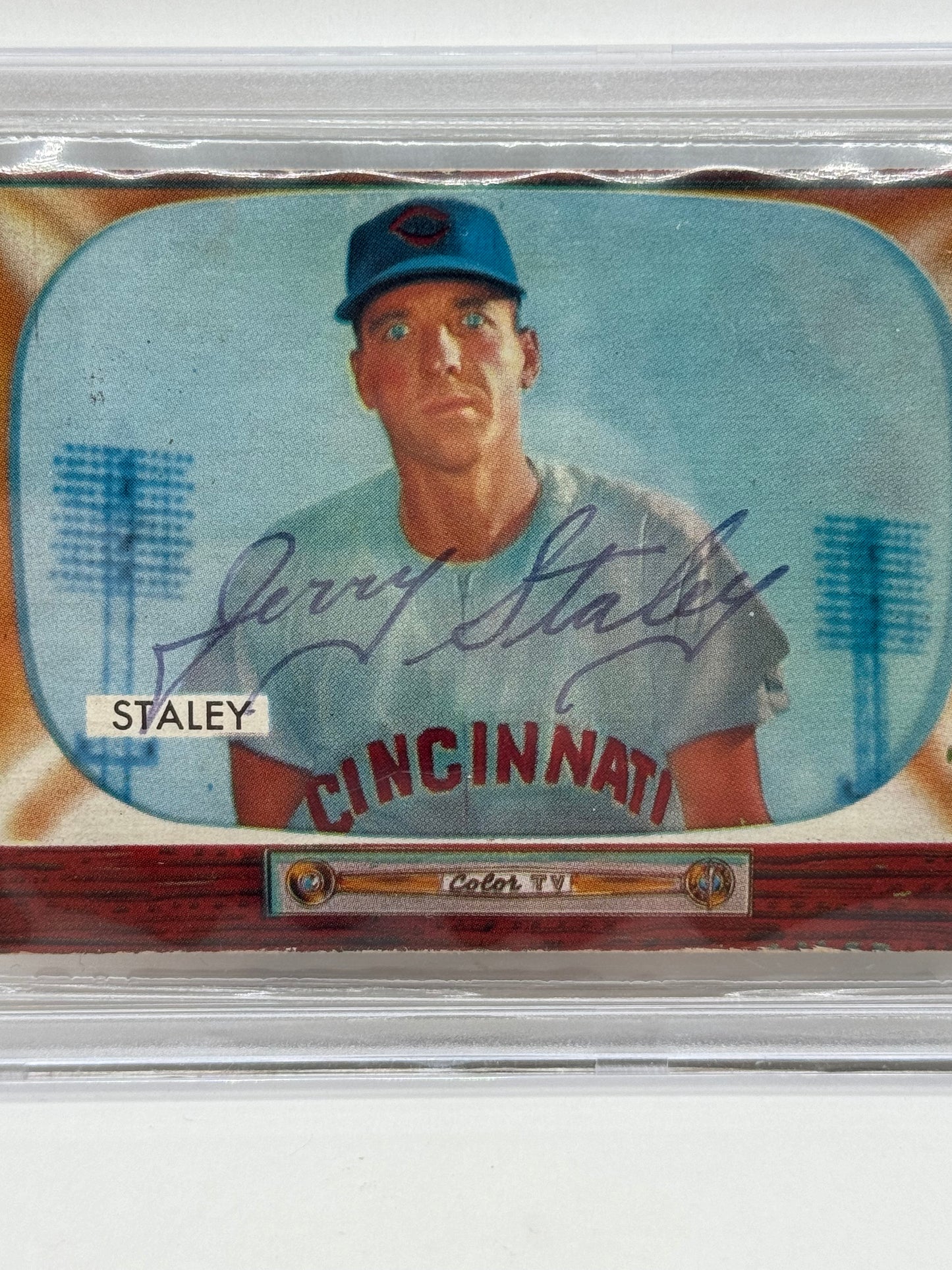 1955 Bowman Gerry Staley #155 Auto Beckett Authentic Deceased in 2008