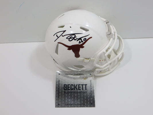 DeMARVION OVERSHOWN SIGNED TEXAS UT LONGHORNS MINI HELMET Cowboys BAS