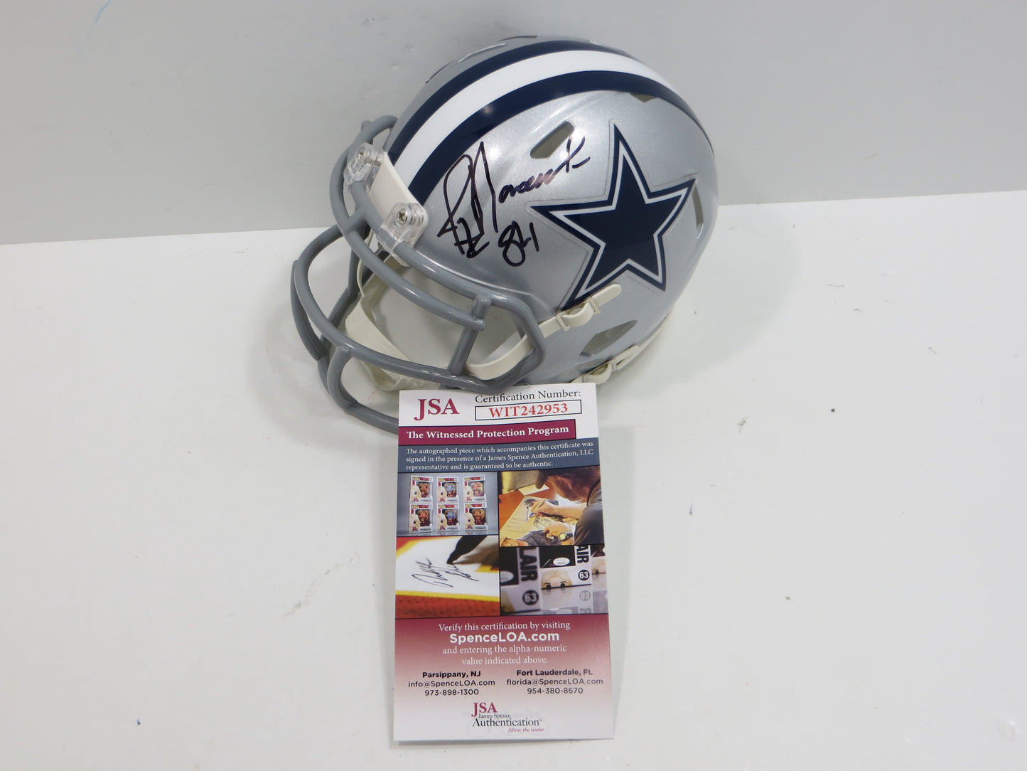 JAY NOVACEK DALLAS COWBOYS SIGNED Mini Helmet Wyoming Cowboys JSA COA