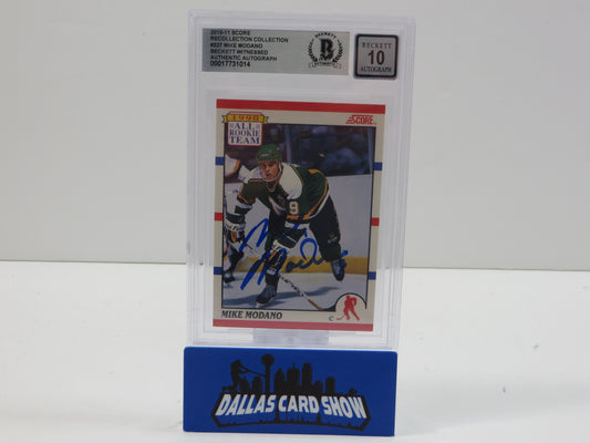 MIKE MODANO SIGNED 1990-91 Score Hottest/Rising Stars #97 BAS BGS Auto 10 Dallas