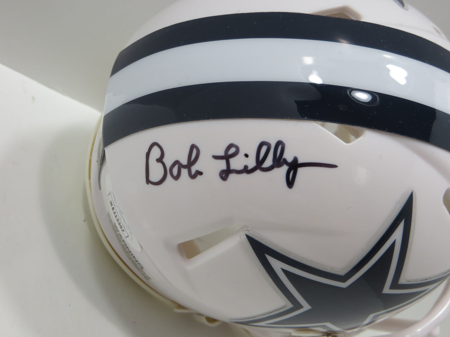 BOB LILLY SIGNED DALLAS COWBOYS RIDDELL MINI Alt HELMET w/2 INSCs JSA COA