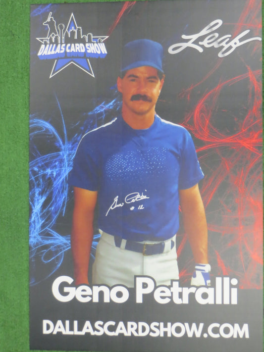 GENO PETRALLI Texas Rangers SIGNED 24x36 Dallas Card Show FOAM BOARD