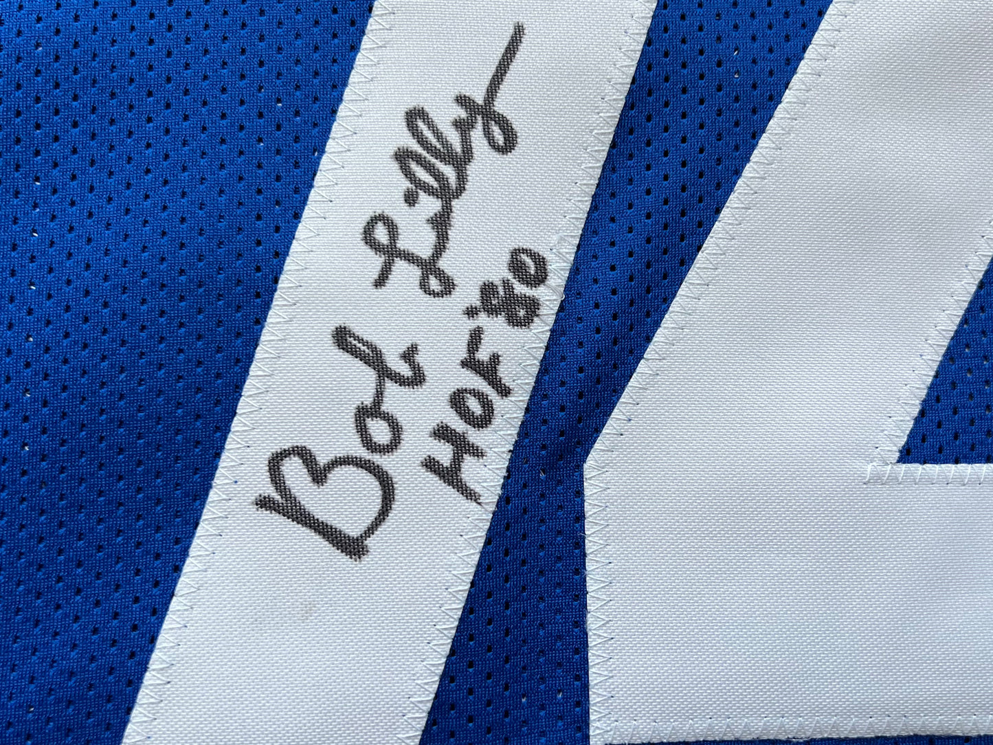 BOB LILLY SIGNED BLUE JERSEY Size 3XL Dallas Cowboys w/HOF 80 BAS COA