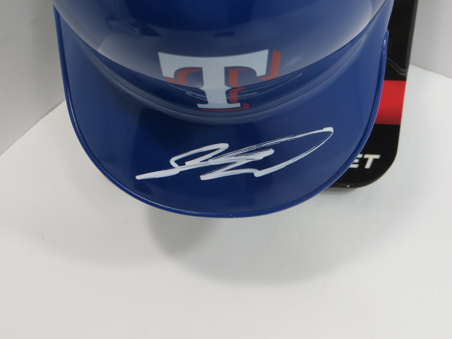SEBASTIAN WALCOTT SIGNED TEXAS RANGERS MINI RAWLINGS BATTING HELMET BAS