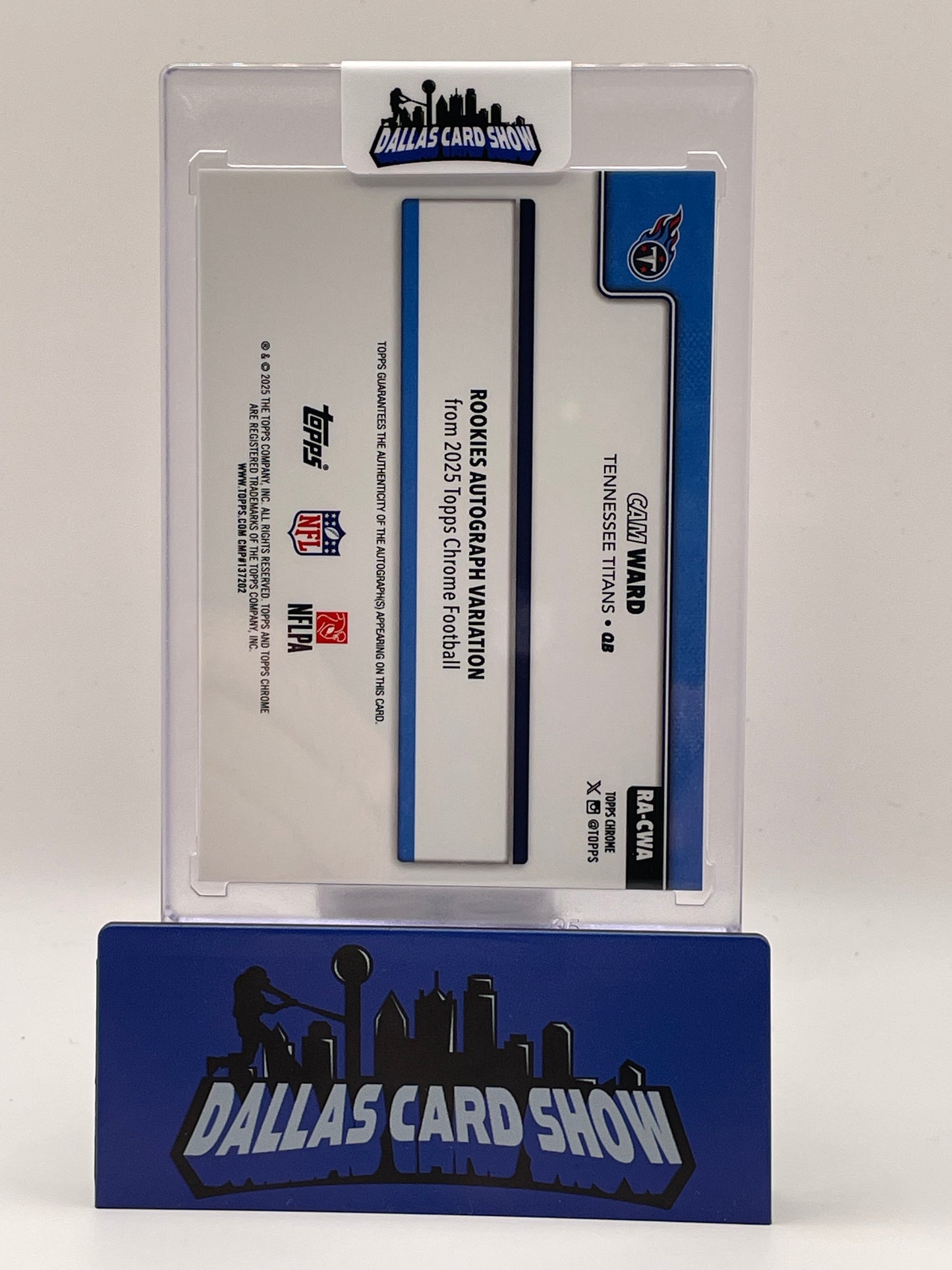 2025 Topps Chrome #RA-CWA Cam Ward Purple Rookie Autograph /250