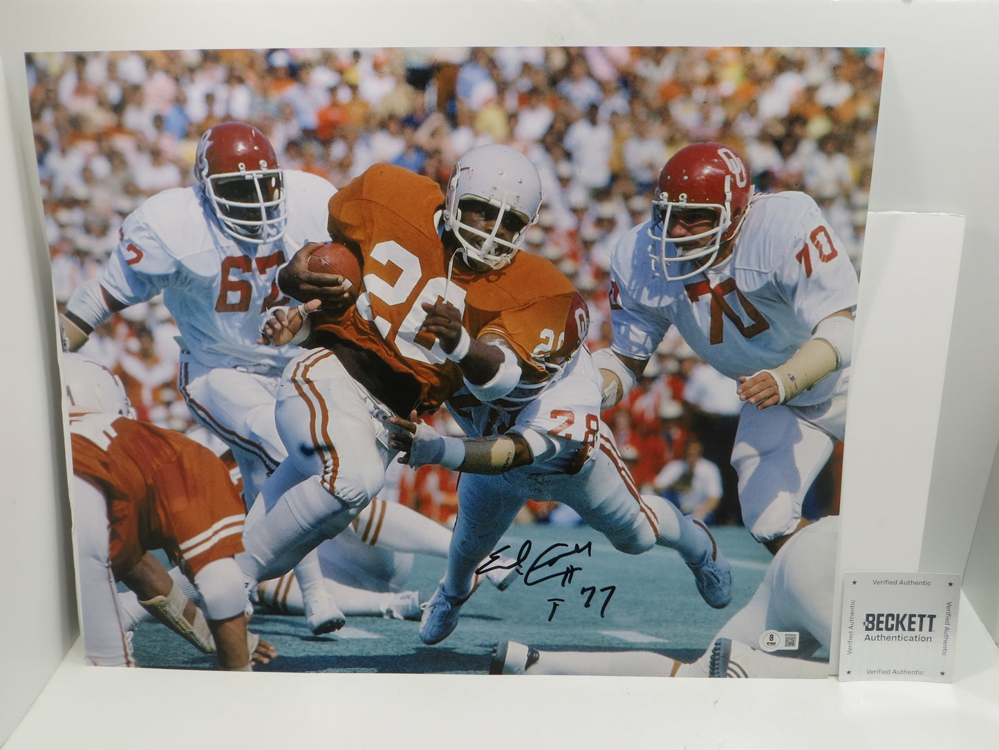 EARL CAMPBELL Texas Longhorns SIGNED 16x20 PHOTO w/HT 77 Houston Oilers BAS