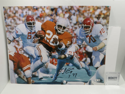 EARL CAMPBELL Texas Longhorns SIGNED 16x20 PHOTO w/HT 77 Houston Oilers BAS