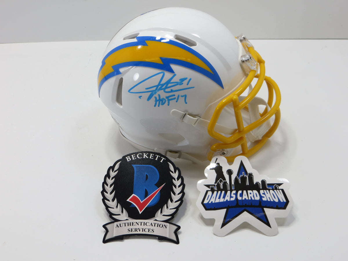 LaDAINIAN TOMLINSON CHARGERS SIGNED Powder Blue MINI HELMET wHOF17 TCU BAS