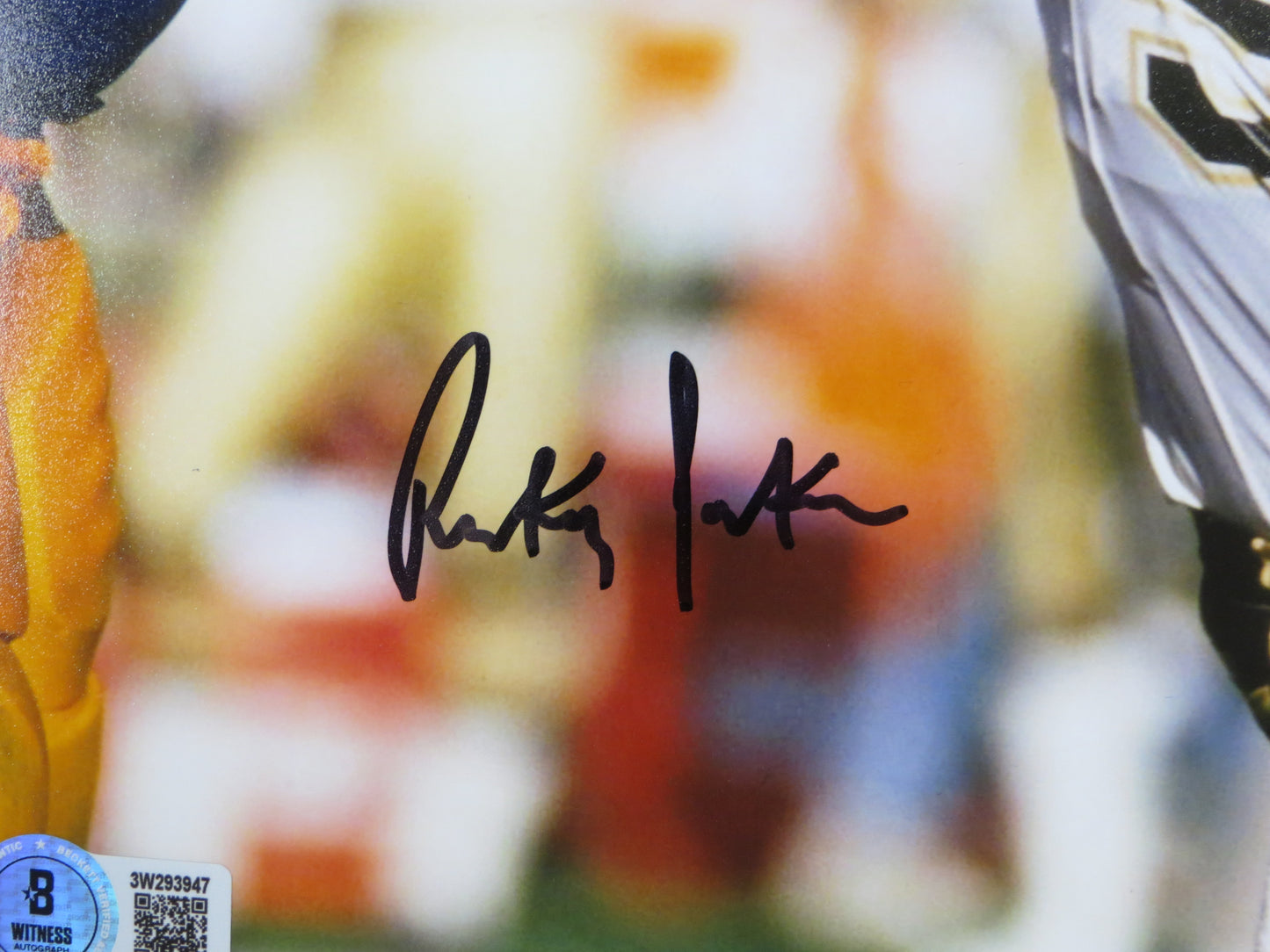 RICKEY JACKSON NEW ORLEANS SAINTS SIGNED 8x10 PHOTO vs RAMS Pitt Panthers BAS