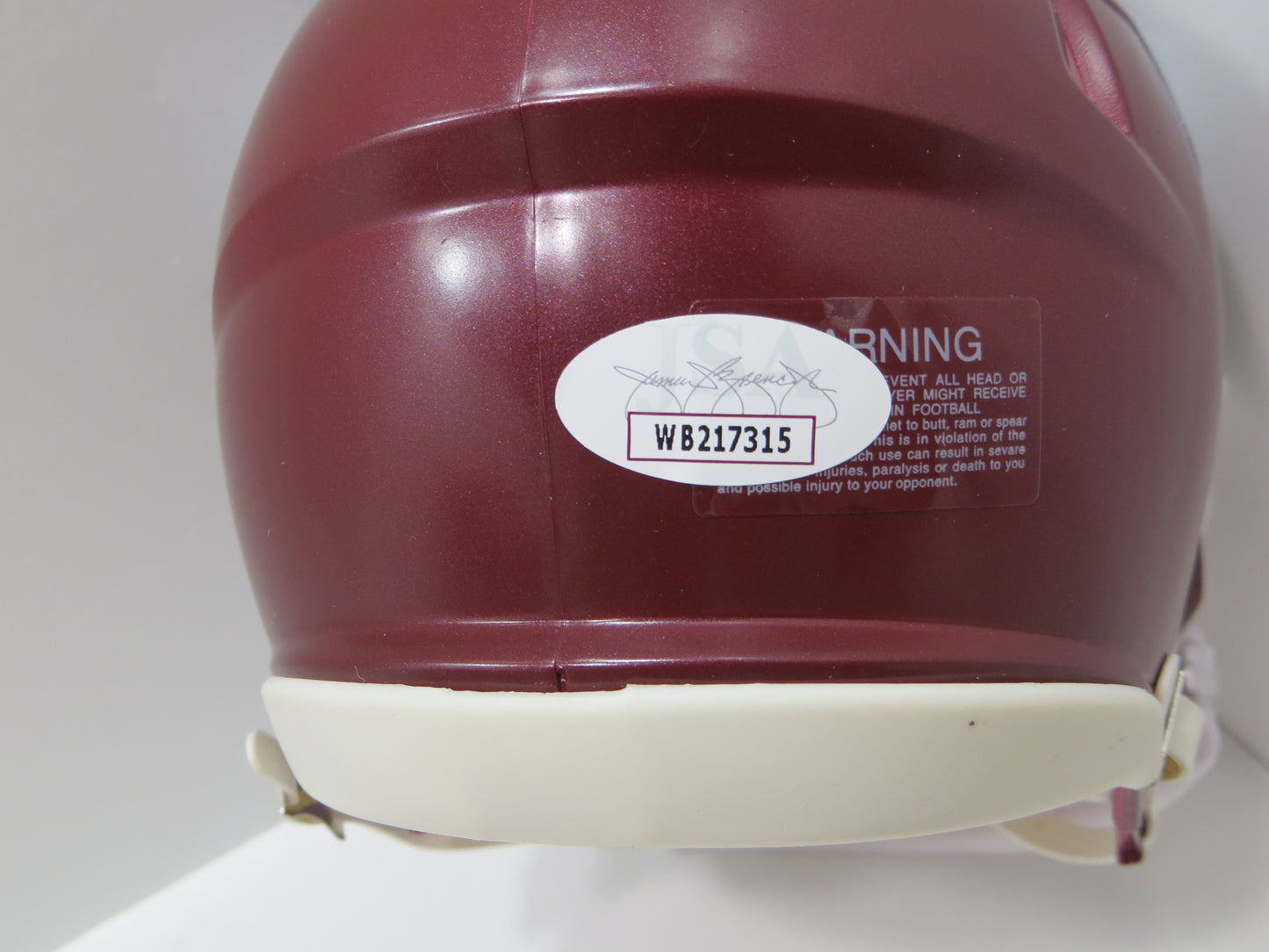 FELIX JONES III SIGNED ARKANSAS RAZORBACKS Riddell MINI HELMET BAS COA