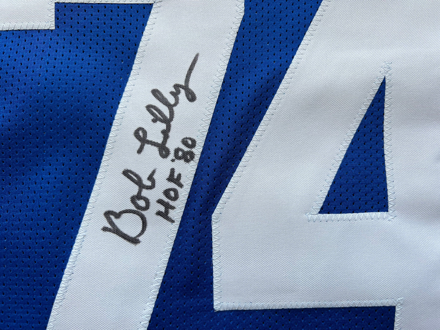 BOB LILLY SIGNED BLUE JERSEY Size 3XL Dallas Cowboys w/HOF 80 BAS COA