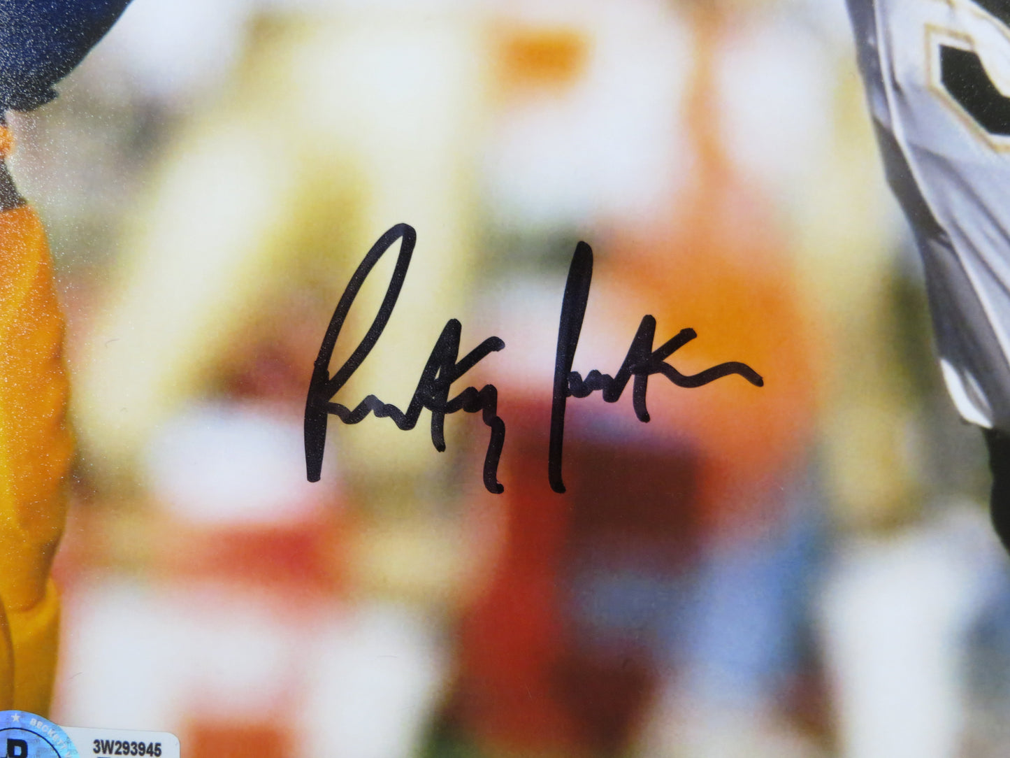 RICKEY JACKSON NEW ORLEANS SAINTS SIGNED 8x10 PHOTO vs RAMS Pitt Panthers BAS