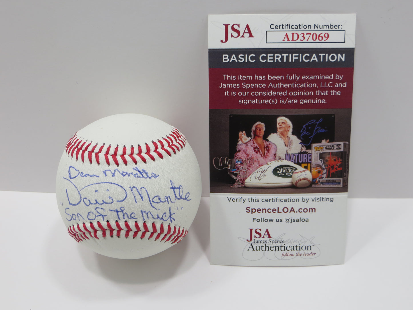 DAVID & DAN MANTLE SONS of MICKEY SIGNED BASEBALL w/Son of the Mick Yankees JSA