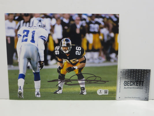 ROD WOODSON PITTSBURGH STEELERS SIGNED 8X10 PHOTO Deion Sanders BAS
