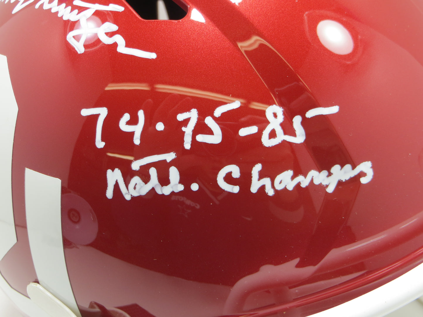 BARRY SWITZER SIGNED OKLAHOMA OU SOONERS FULL SIZE HELMET w/INSC Cowboys BAS