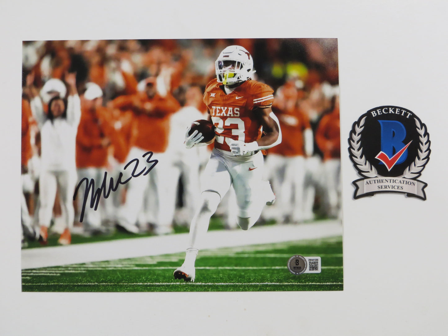 JAYDON BLUE Texas Longhorns Burnt Orange Jersey SIGNED 8x10 PHOTO BAS COA