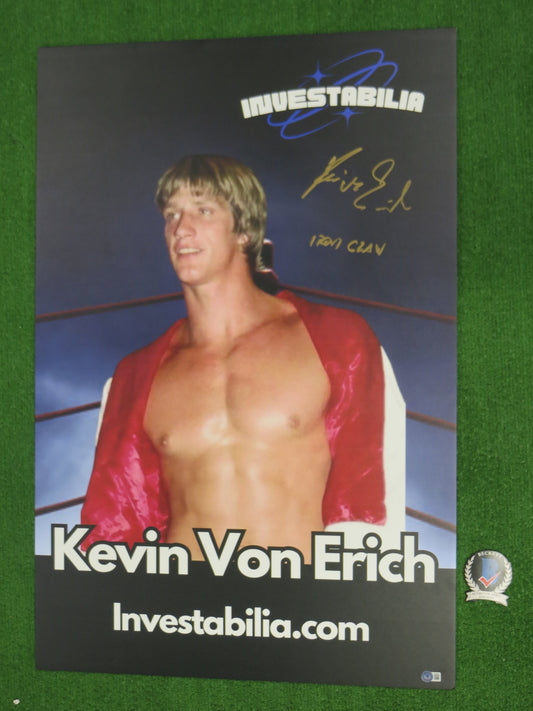 KEVIN VON ERICH SIGNED 24x36 Investabilia Dallas Card Show FOAM BOARD BAS COA