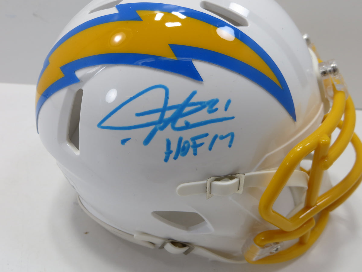 LaDAINIAN TOMLINSON CHARGERS SIGNED Powder Blue MINI HELMET wHOF17 TCU BAS