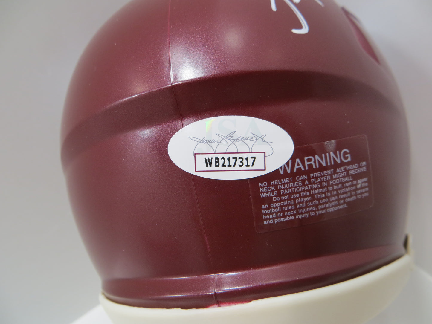 FELIX JONES III SIGNED ARKANSAS RAZORBACKS Riddell MINI HELMET BAS COA