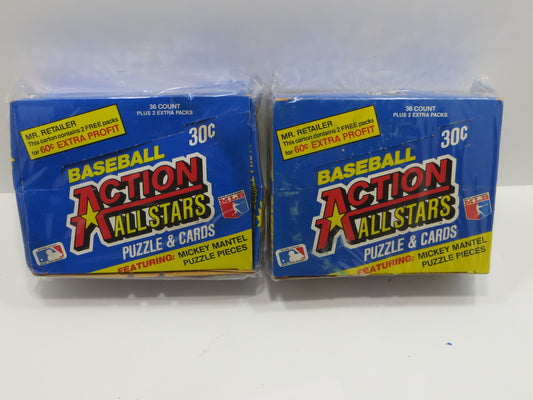 1983 DONRUSS BASEBALL ACTION ALL STARS EMPTY BOX Lot of 2 BOXES