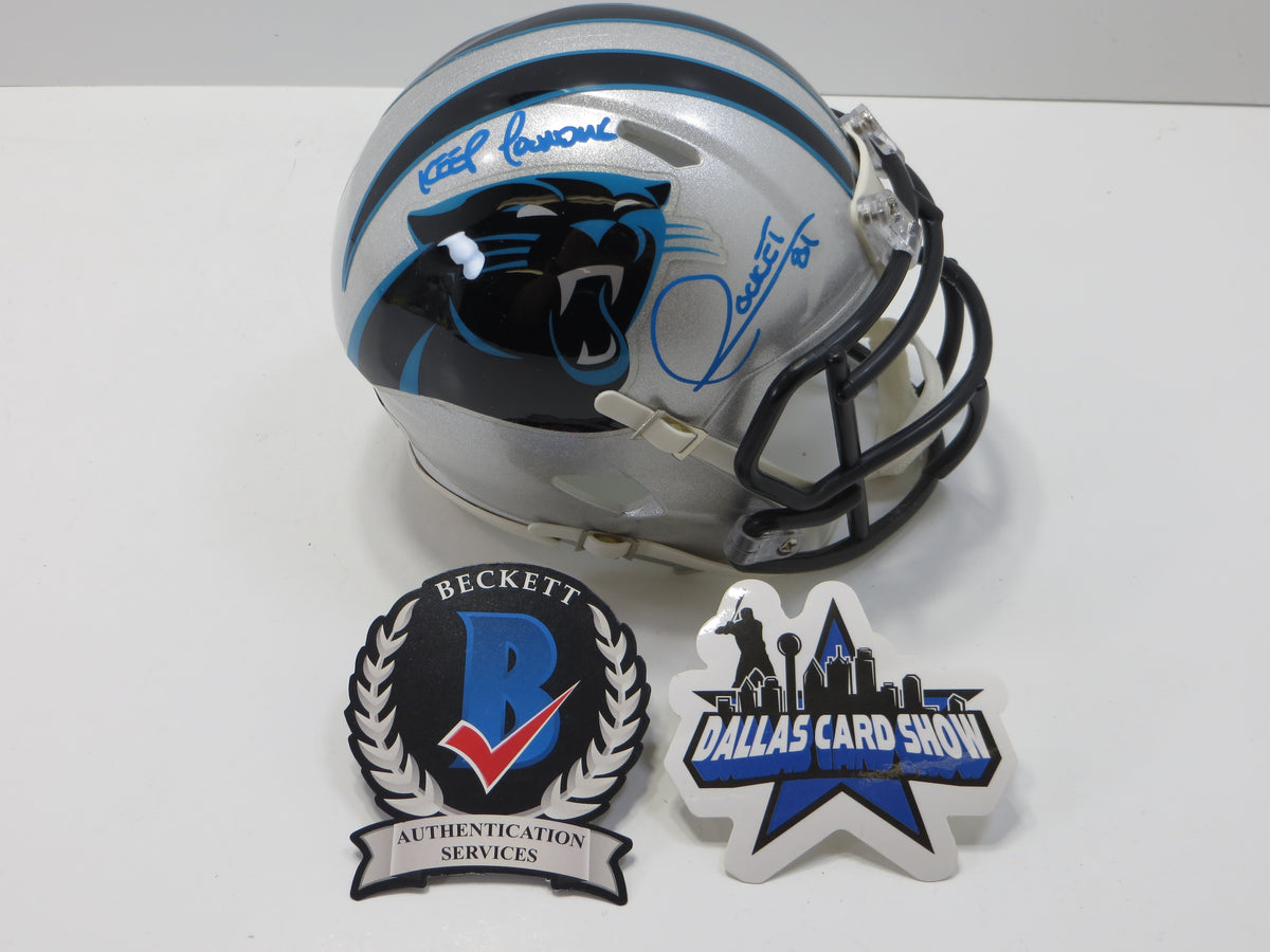 RAGHIB ROCKET ISMAIL SIGNED CAROLINA PANTHERS MINI HELMET w/KP BAS
