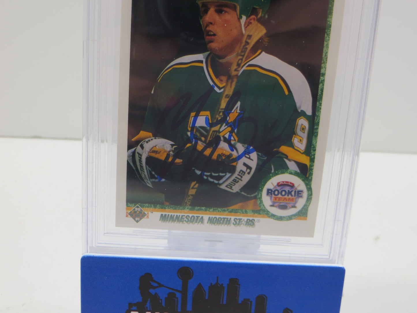 MIKE MODANO SIGNED 1990-91 Upper Deck All Rookie Team #346 BAS BGS SLAB AUTO 10