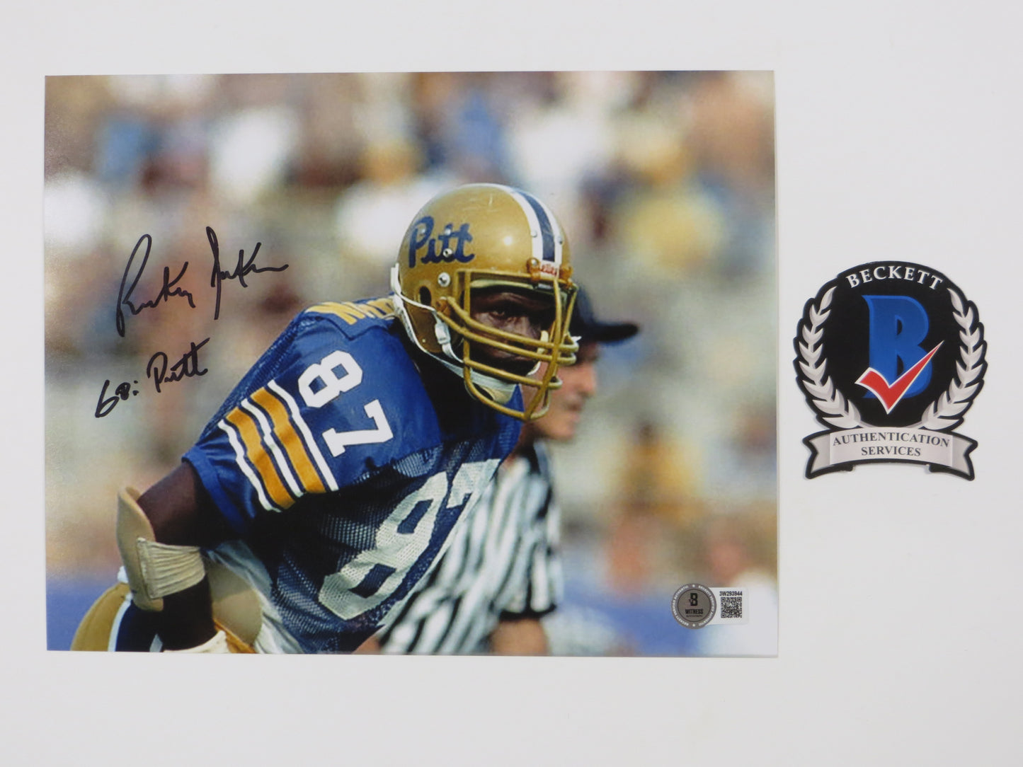 RICKEY JACKSON PITT PANTHERS SIGNED 8x10 PHOTO New Orleans Saints w/Go Pitt BAS