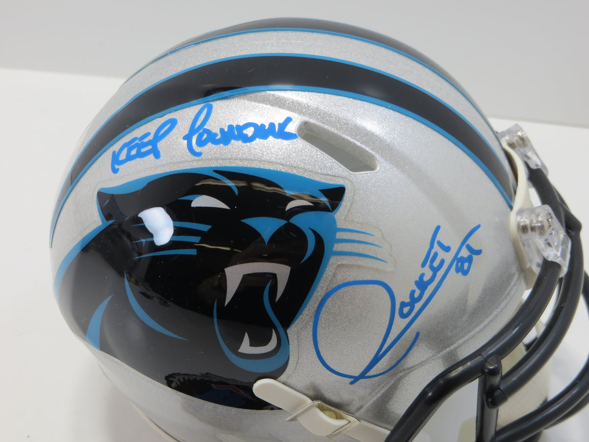 RAGHIB ROCKET ISMAIL SIGNED CAROLINA PANTHERS MINI HELMET w/KP BAS