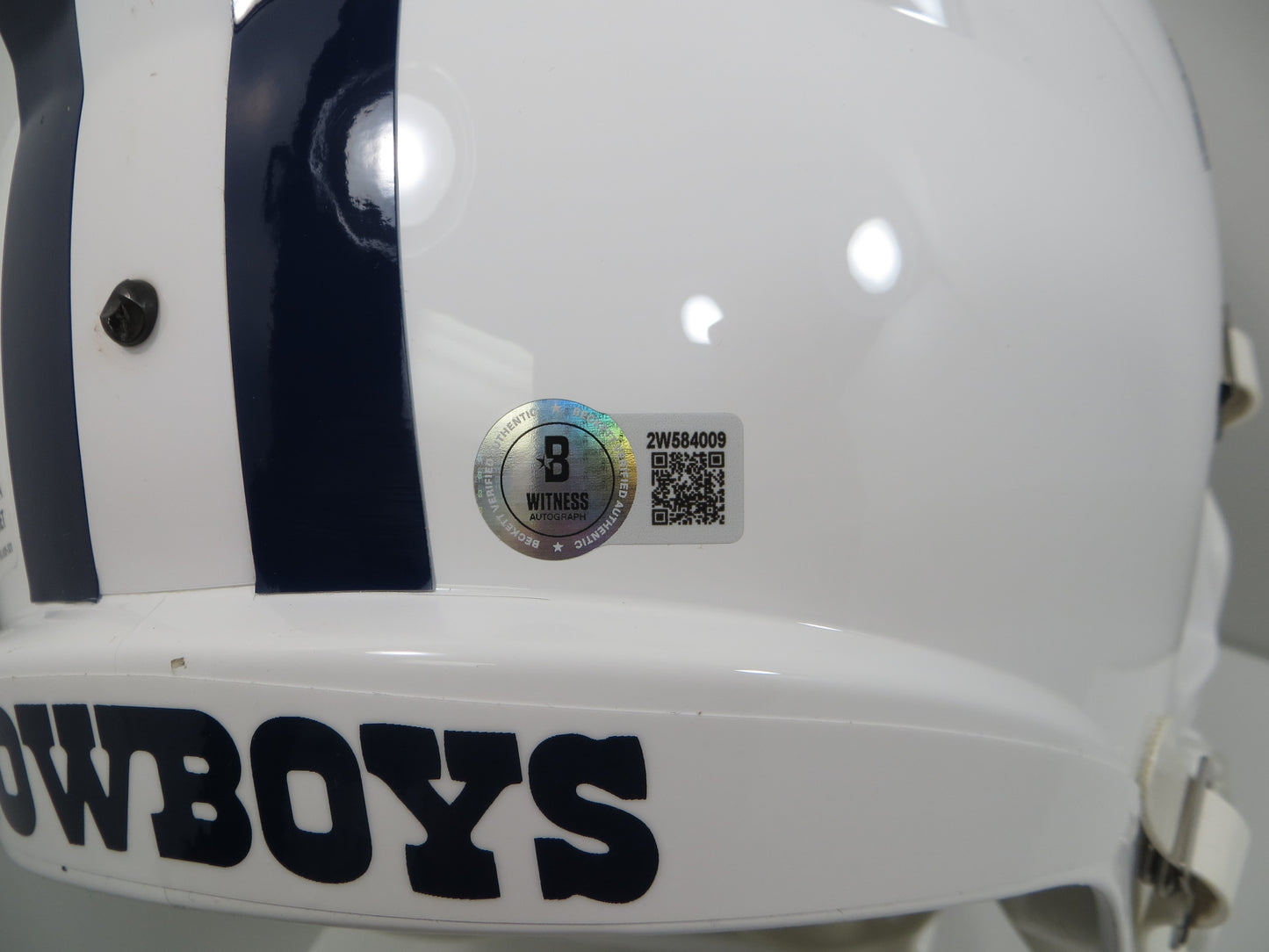 DeMARVION OVERSHOWN SIGNED DALLAS COWBOYS FULLSIZE ALT HELMET w/INSC BAS