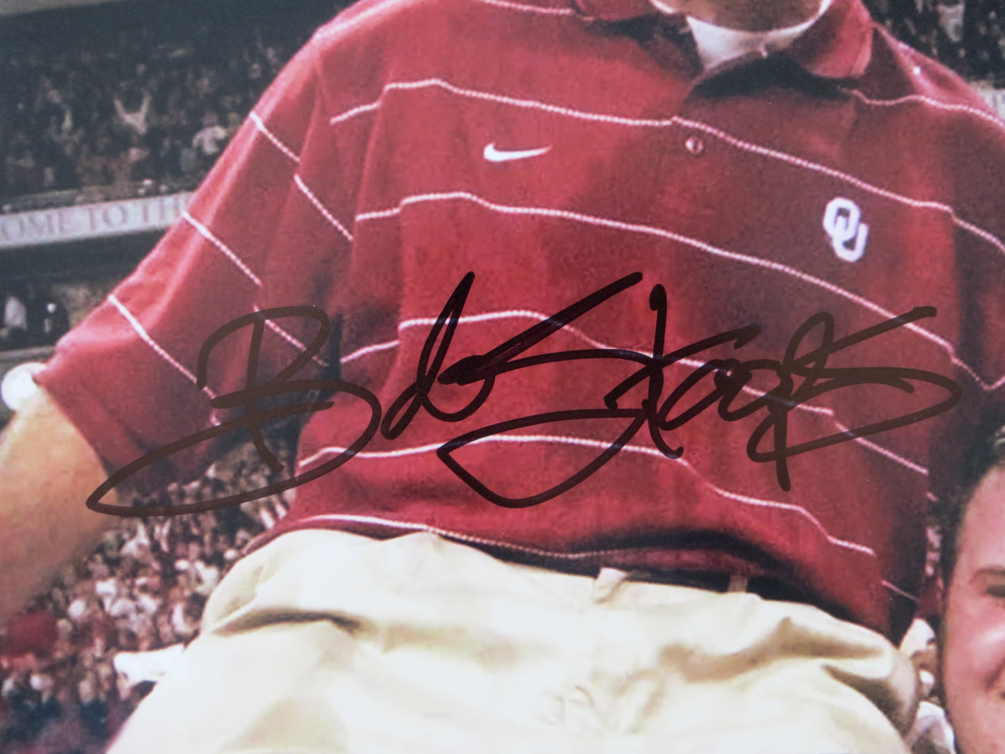 BARRY SWITZER BOB STOOPS OKLAHOMA OU SOONERS SIGNED COACHES 16x20 Champs BAS