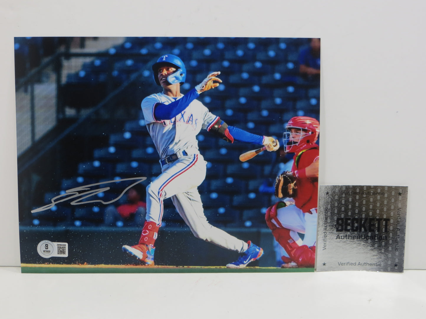 SEBASTIAN WALCOTT TEXAS RANGERS SIGNED 8X10 PHOTO BAS COA