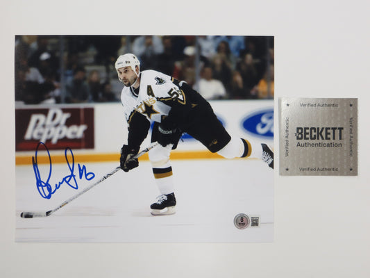 SERGEI ZUBOV DALLAS STARS SIGNED 8x10 Assist PHOTO Soviet Union RUSSIA BAS