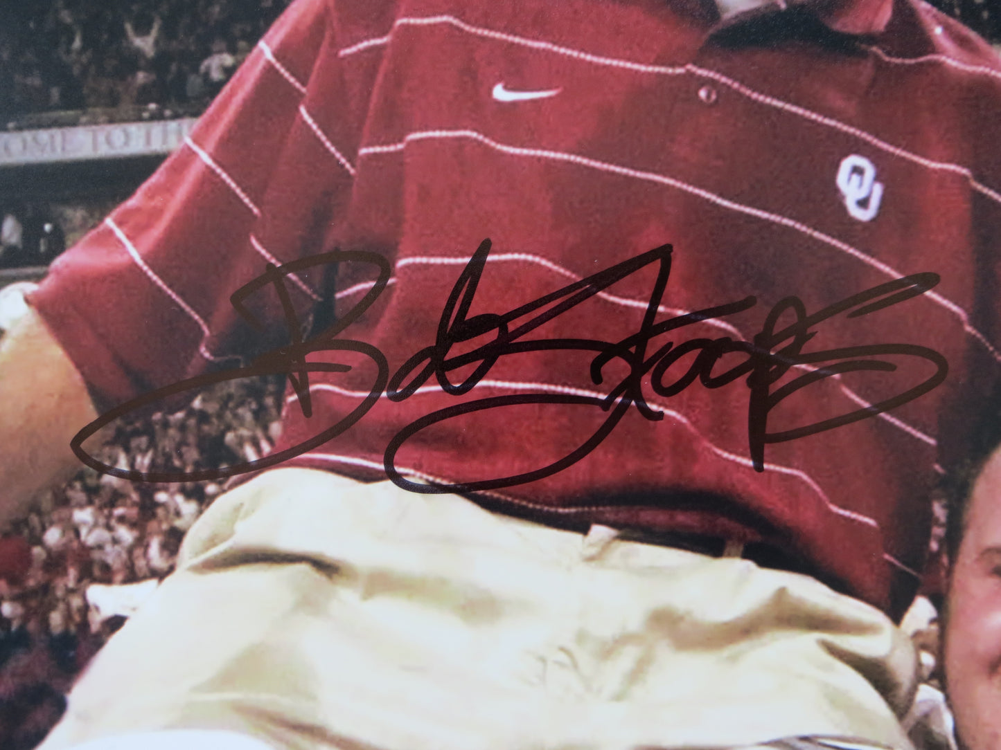 BARRY SWITZER BOB STOOPS OKLAHOMA OU SOONERS SIGNED 16x20 National Champs BAS