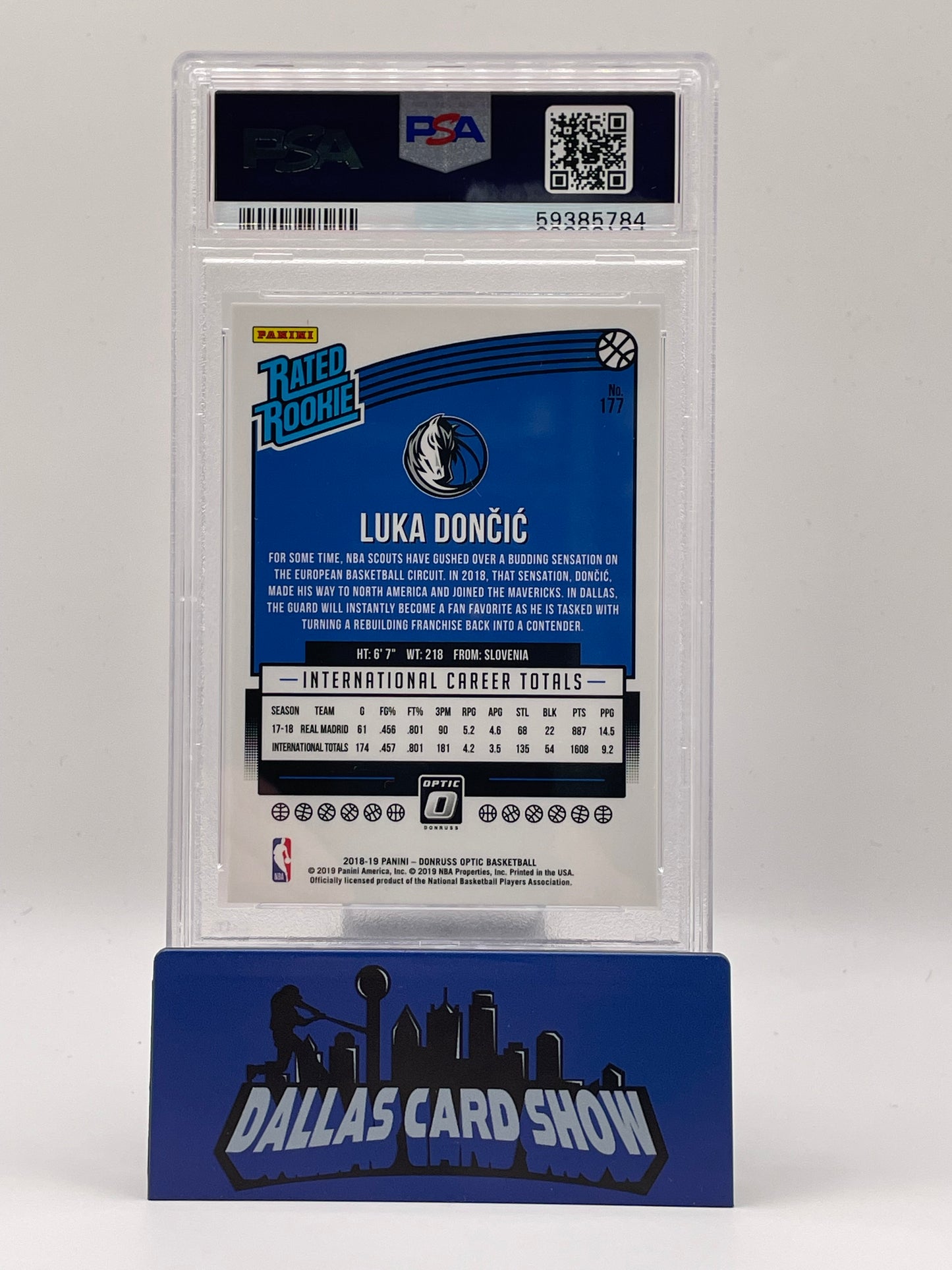 2018 Panini Donruss Optic #177 Luka Doncic Rated Rookie RC PSA 9