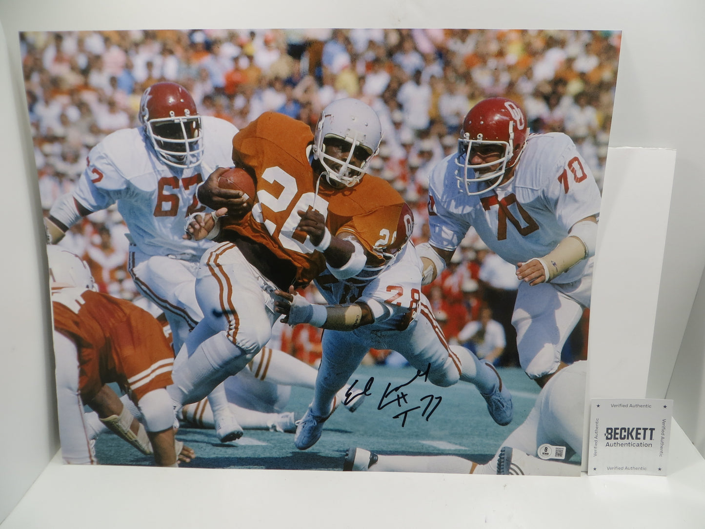 EARL CAMPBELL Texas Longhorns SIGNED 16x20 PHOTO w/HT 77 Houston Oilers BAS