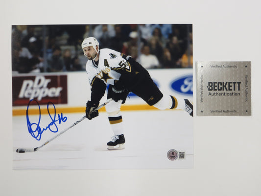 SERGEI ZUBOV DALLAS STARS SIGNED 8x10 Assist PHOTO Soviet Union RUSSIA BAS