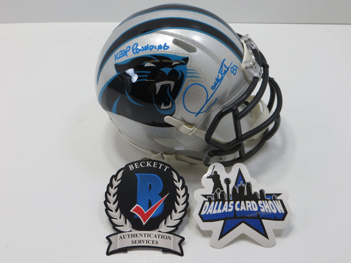 RAGHIB ROCKET ISMAIL SIGNED CAROLINA PANTHERS MINI HELMET w/KP BAS