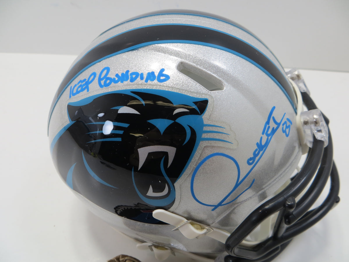 RAGHIB ROCKET ISMAIL SIGNED CAROLINA PANTHERS MINI HELMET w/KP BAS