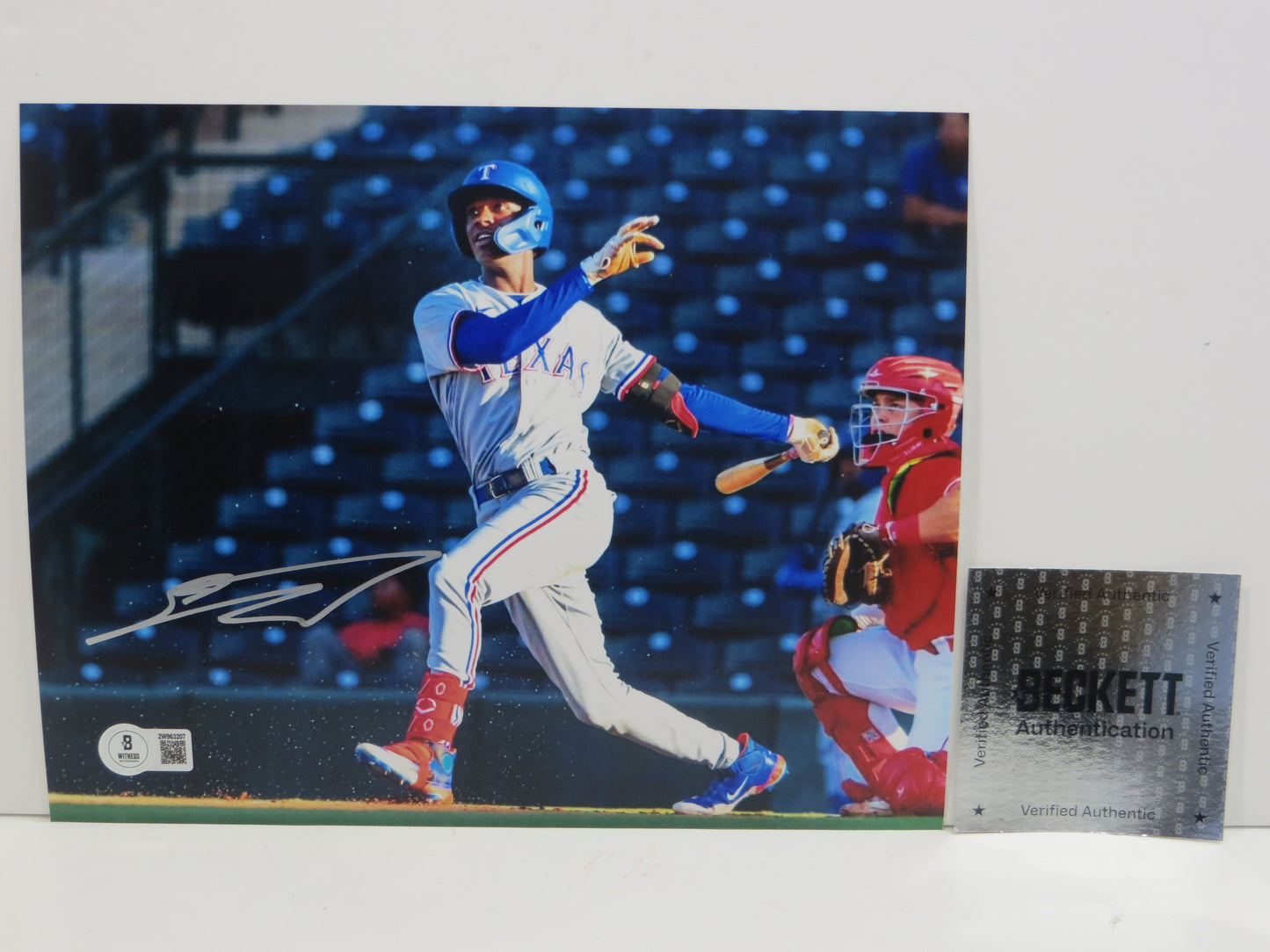 SEBASTIAN WALCOTT TEXAS RANGERS SIGNED 8X10 PHOTO BAS COA