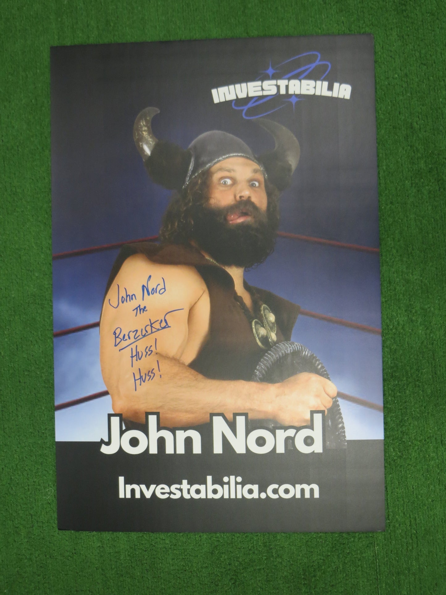 JOHN NORD The Berzerker SIGNED 24x36 Investabilia Dallas Card Show FOAM BOARD BAS